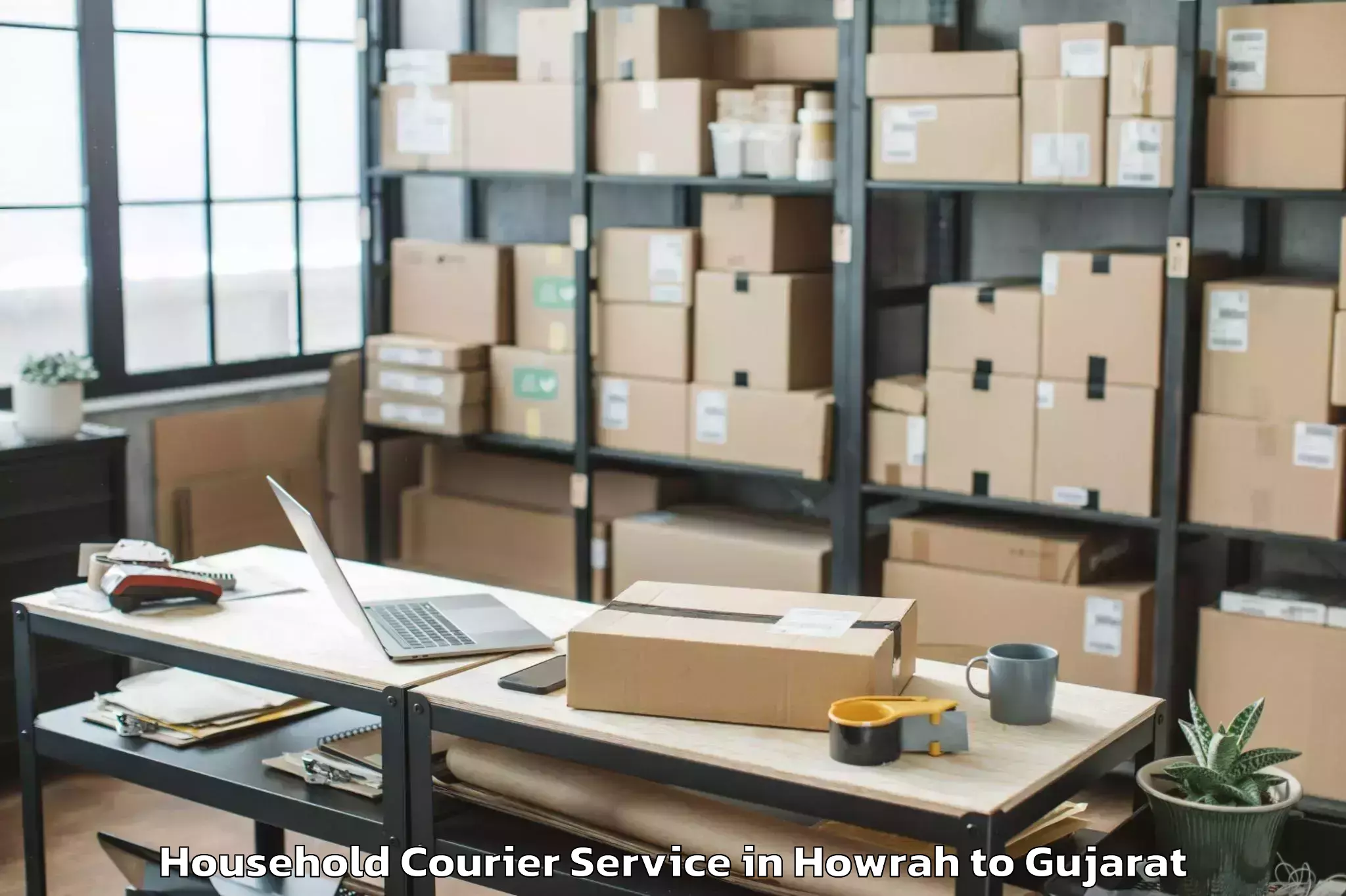 Easy Howrah to Kamdhenu University Gandhinaga Household Courier Booking